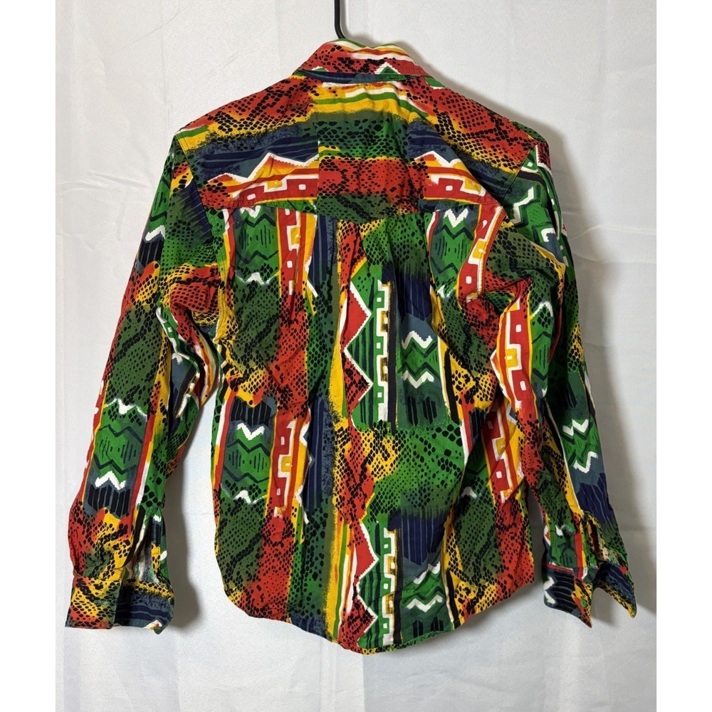 Vintage Mens Wrangler Size S Shirt Southwestern Aztec Brushpopper Print Rodeo - Picture 5 of 13